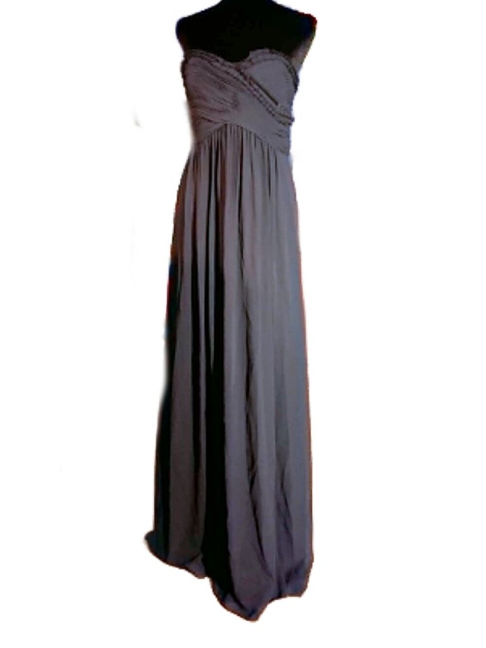 Ivanka Trump Navy Blue Strapless Ruched Maxi Dress Size S Built In Bra Formal